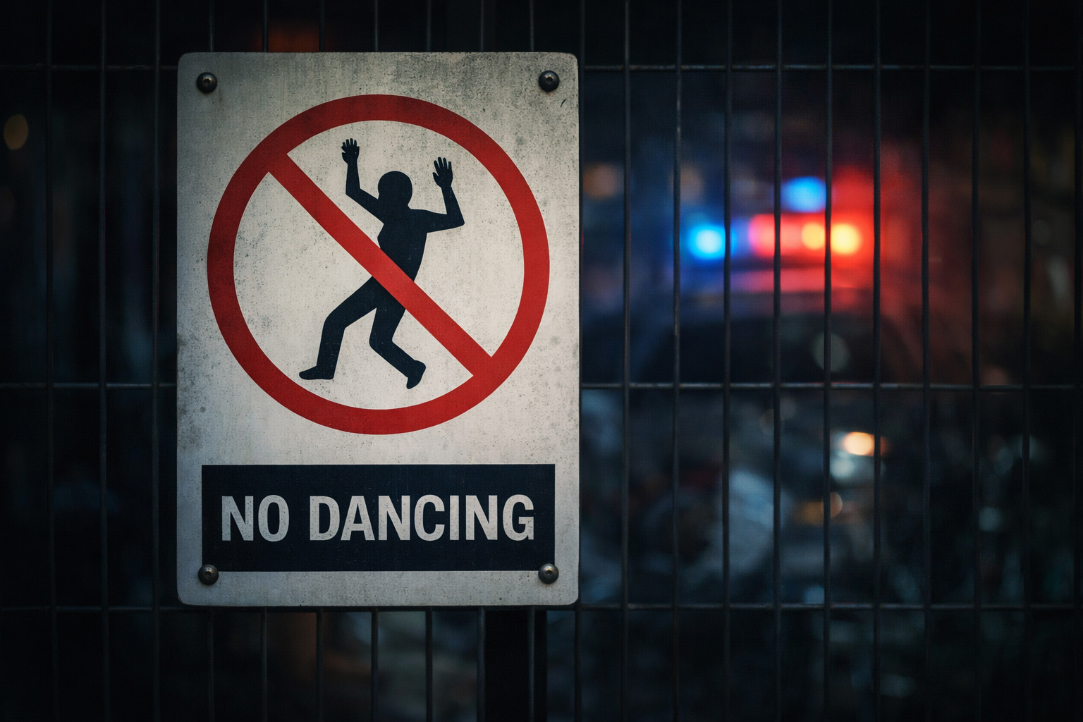 No Dancing sign