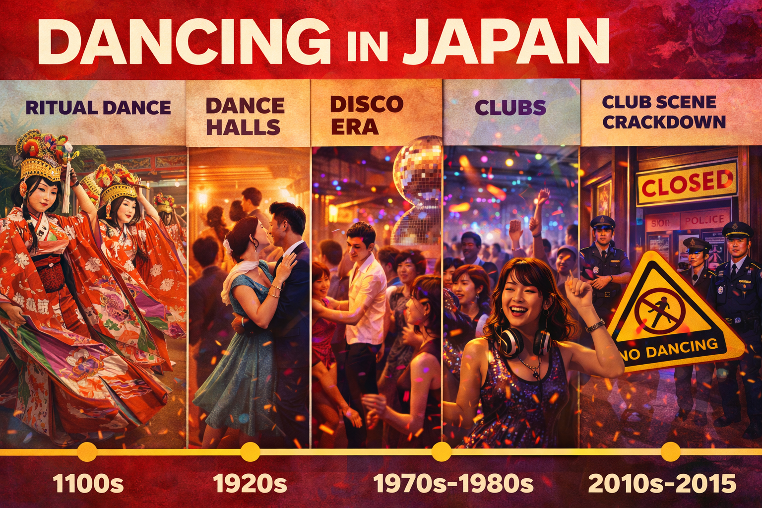 Dancing in Japan collage